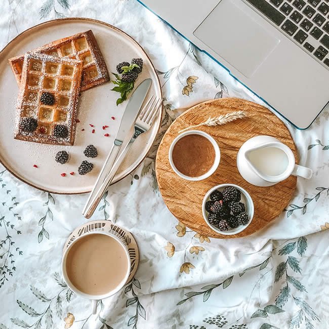 Breakfast with Coffee and Milk